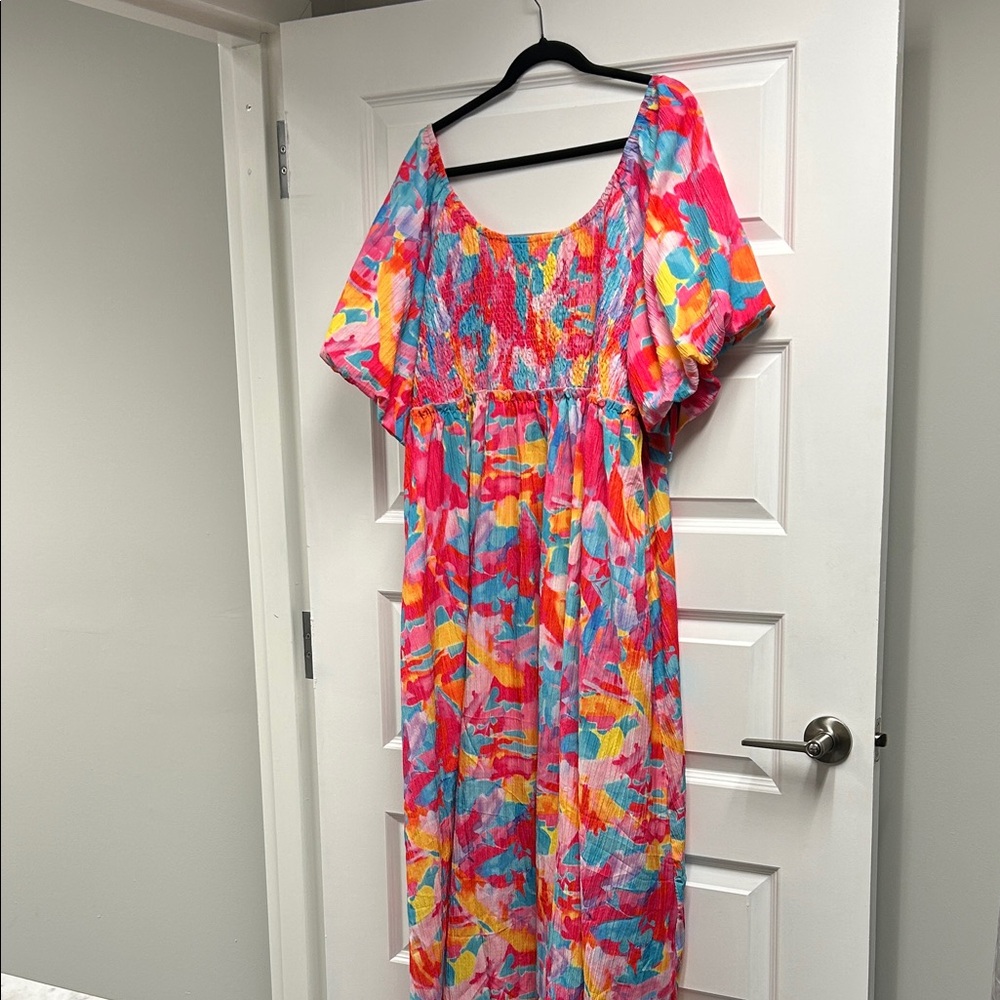 Colorful Abstract Print Dress